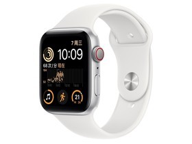 Apple(苹果)Watch Series SE午夜色铝金属表壳运动型表带 白色 GPS+蜂窝网络 44mm智能手表外观