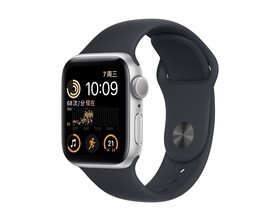 Apple(苹果)Watch Series SE午夜色铝金属表壳运动型表带 午夜色 GPS版 44mm智能手表外观