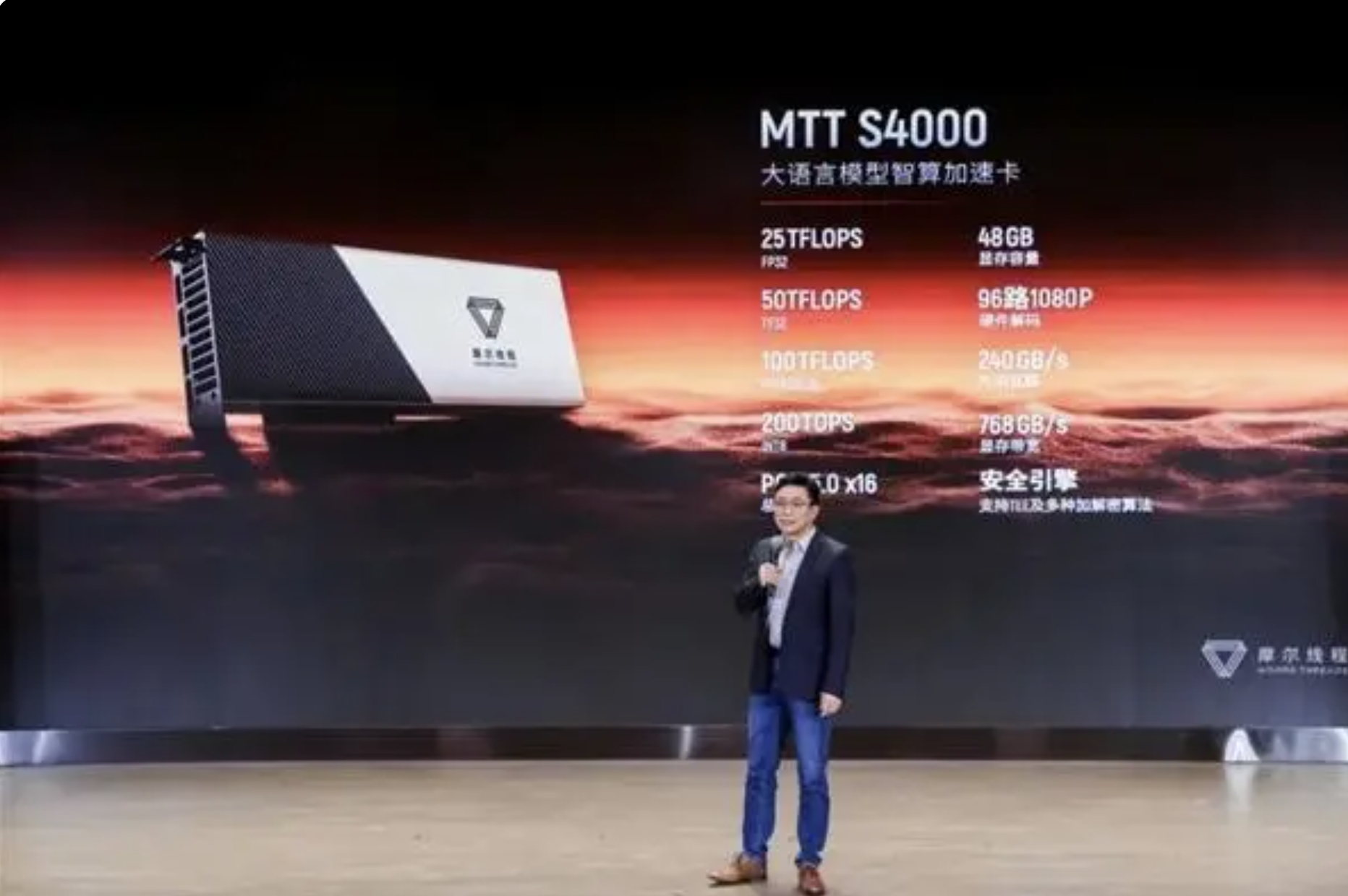 摩尔线程发布了全新的智算加速卡MTT S4000.jpg