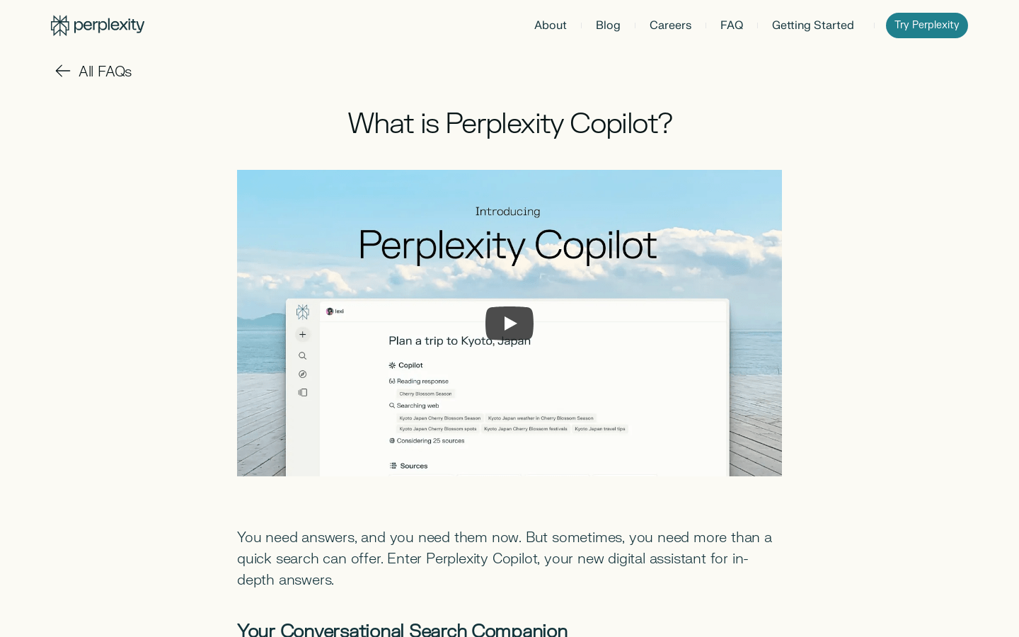 Perplexity Copilot, 值得试用的聊天AI助手